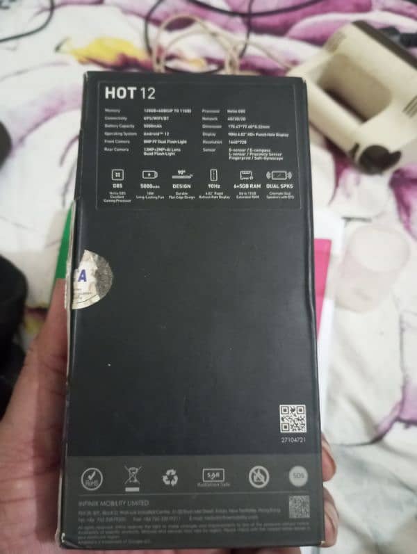 INFINIX Hot 12. . . . 6+5GB/128GB. 5000mah  batry. with. complt box 8