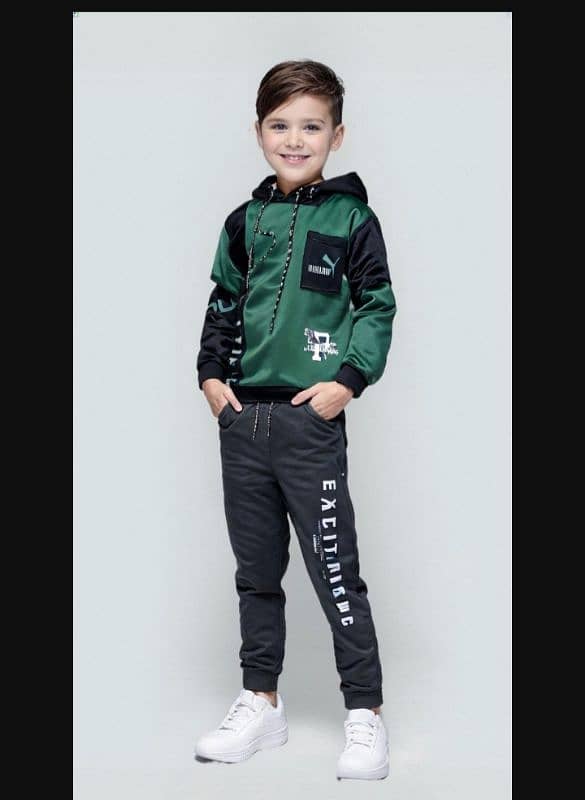 Stylish Boy's Micro plain Two piece Shirt And Trouser Set in Green 0