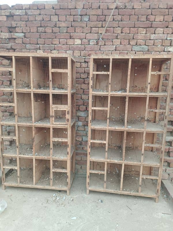 2 wooden cages for sale best for pigeons breeding 0