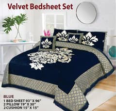 5 pcs velvet jacquard double bedsheet