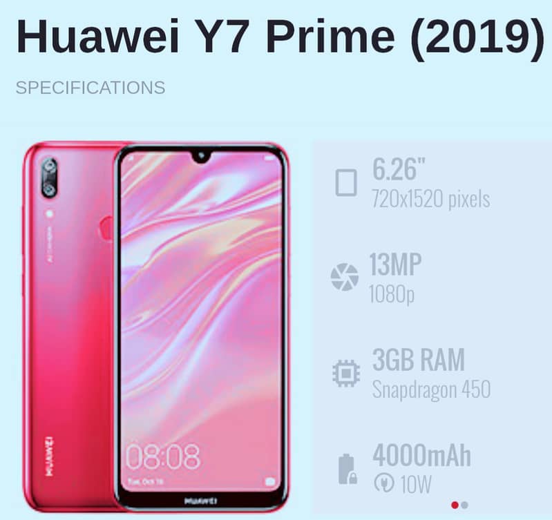 Huawei Y7 Prime (2019) official PTA Prove 2 sims 7