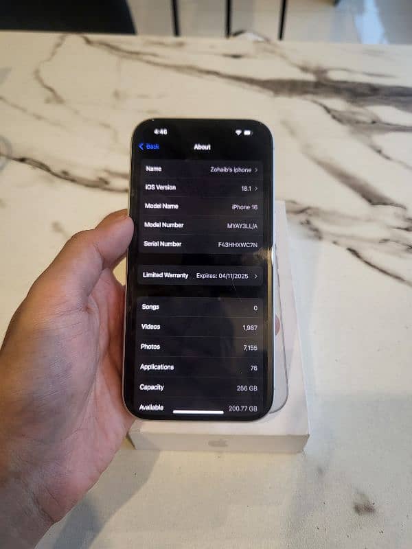 Iphone 16 jv ( 256 Gb ) Used 1 week 5
