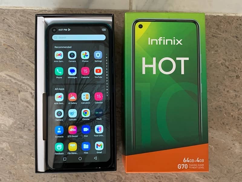 Infinix Hot 10 4gb 64gb with box pta approved no fault 1