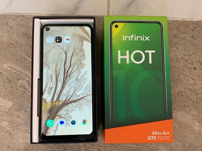 Infinix Hot 10 4gb 64gb with box pta approved no fault 2