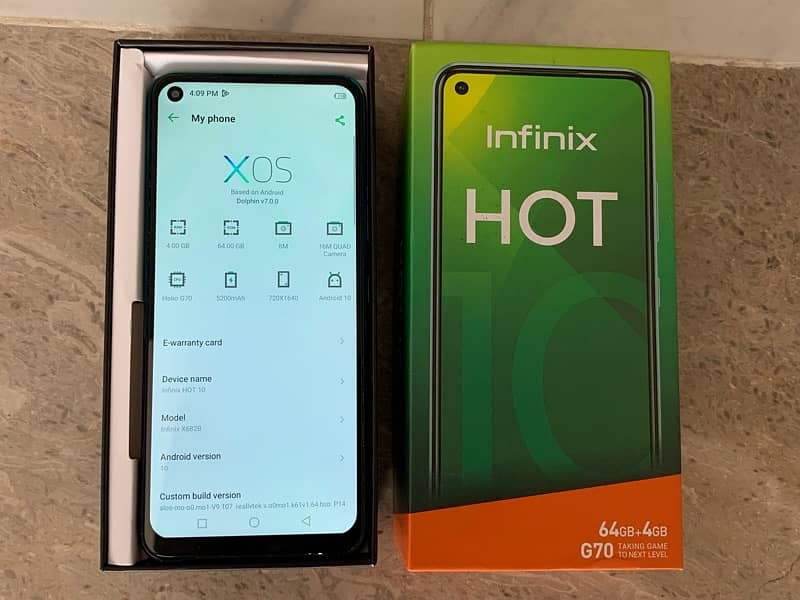 Infinix Hot 10 4gb 64gb with box pta approved no fault 3