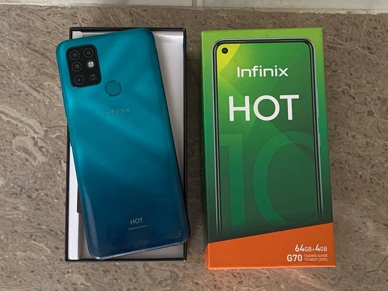 Infinix Hot 10 4gb 64gb with box pta approved no fault 6