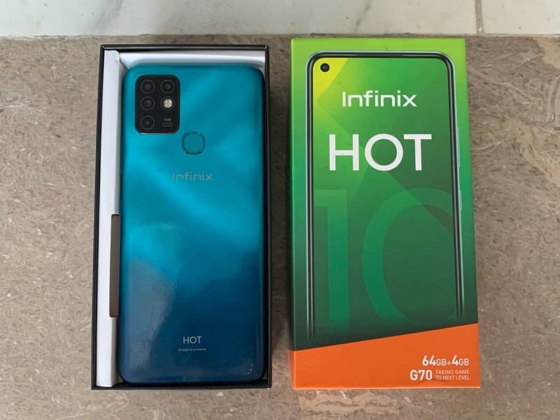 Infinix Hot 10 4gb 64gb with box pta approved no fault 11