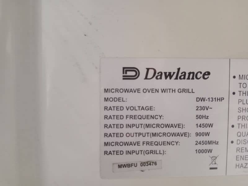 Dawlance microwave 1