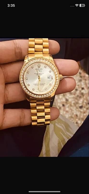 Rolex golden watch brand new for sale with box two watches left 0