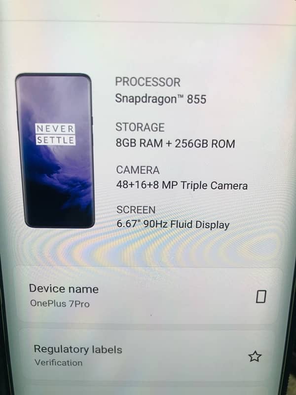 one plus 7pro 8gb ram 256 rom 2