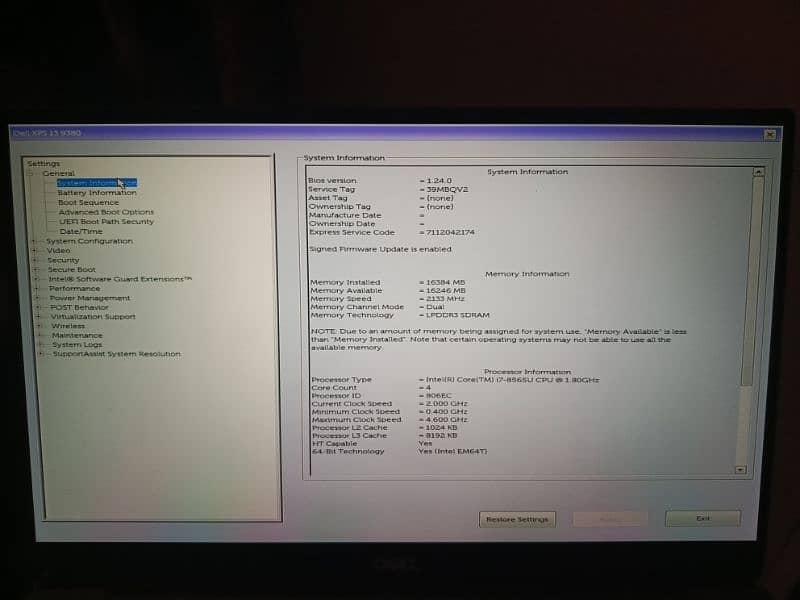 Dell XPS 13 Core i7 8th Gen for sale 0