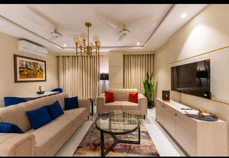 Two beds luxury apartment for rent on daily basis in bahria lahoe 6