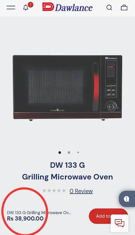 Dawlance microwave oven 133g grill and baking 0