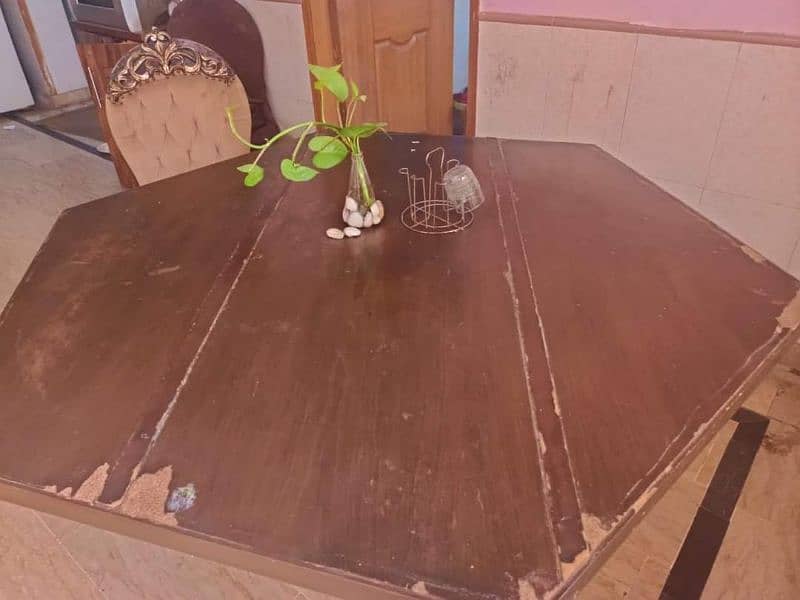 banglow left wooden dining table 0