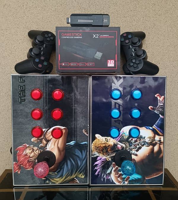 X2 Plus TV Game Stick With Arcade Fight Sticks 0