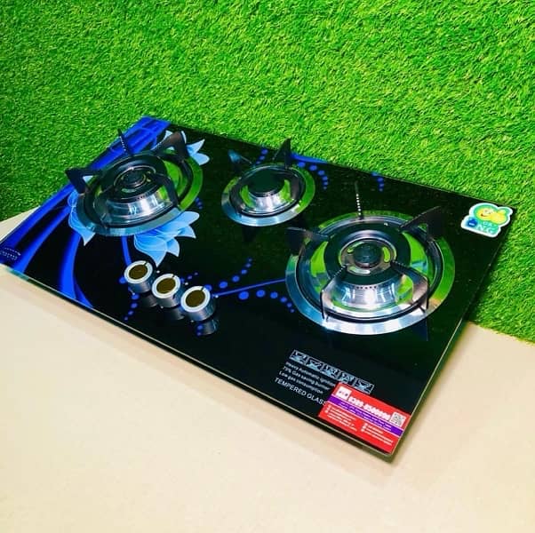 3 Burner Auto Glass Model 2 China Stove (Tempered Glass Blue Flame) 2