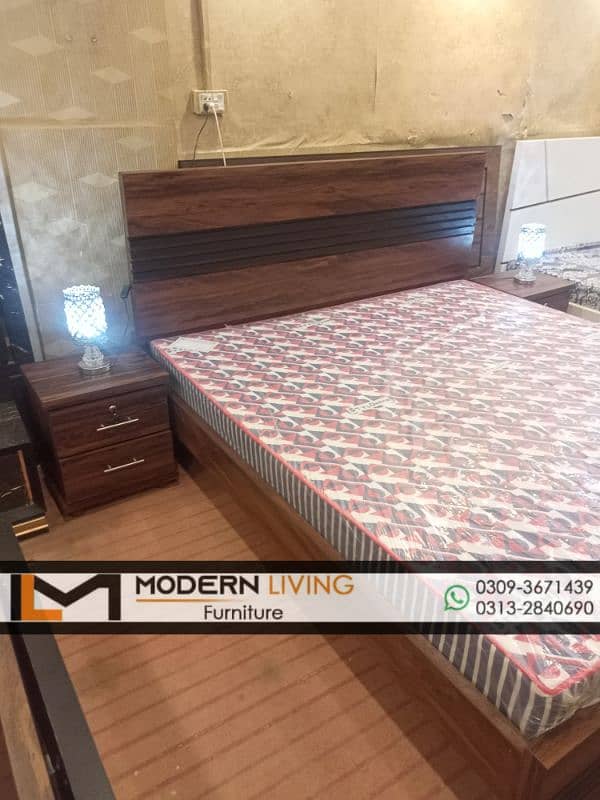 King size bed with 2 side tables best quality 1