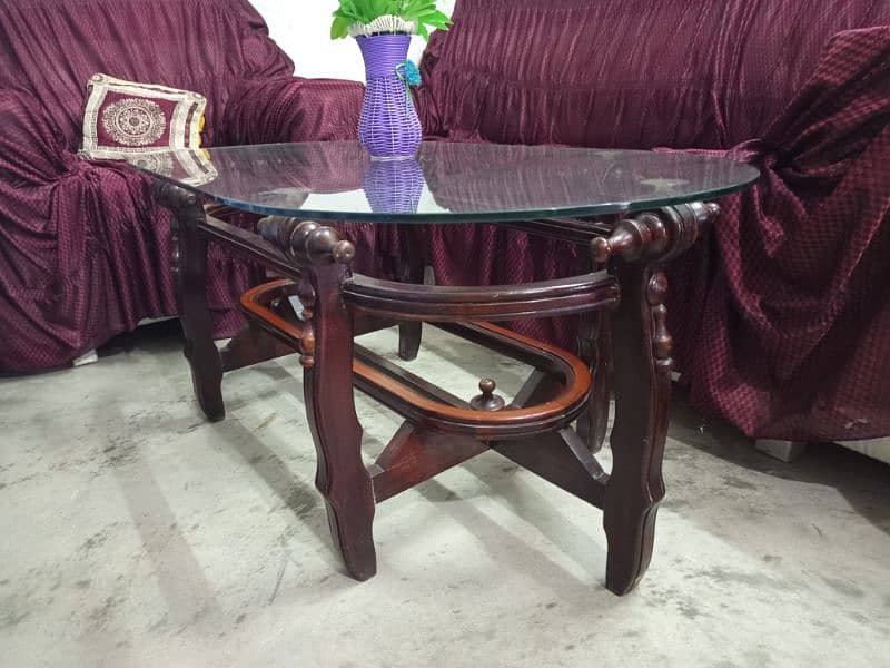 Traditional fency side glass tables 3 piece set 3