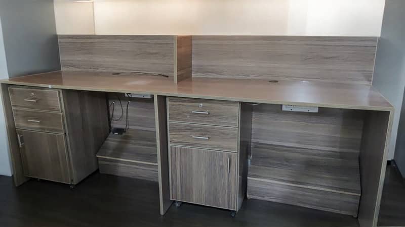 Office Tables - 8x2 ft & 4x2 ft with Cabinets - Perfect Workstations 3