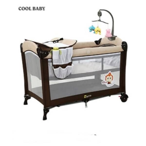 Folding crib with diaper table multifunctional portable bedside bed 6