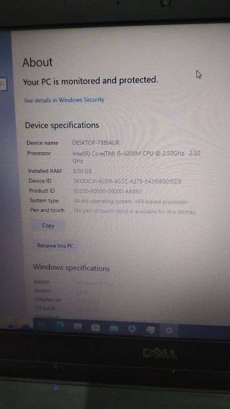 Dell i5 4th generation 8/128 4