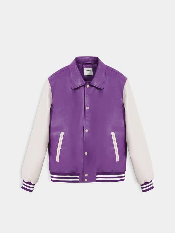 outfitters faux leather jacket (purple) 1