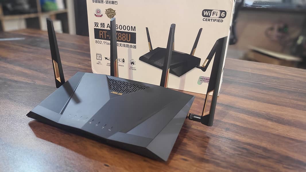 WiFi6 Gaming Router ASUS RT-AX88U AX6000 Wireless Dual-Band (Box Pack) 8