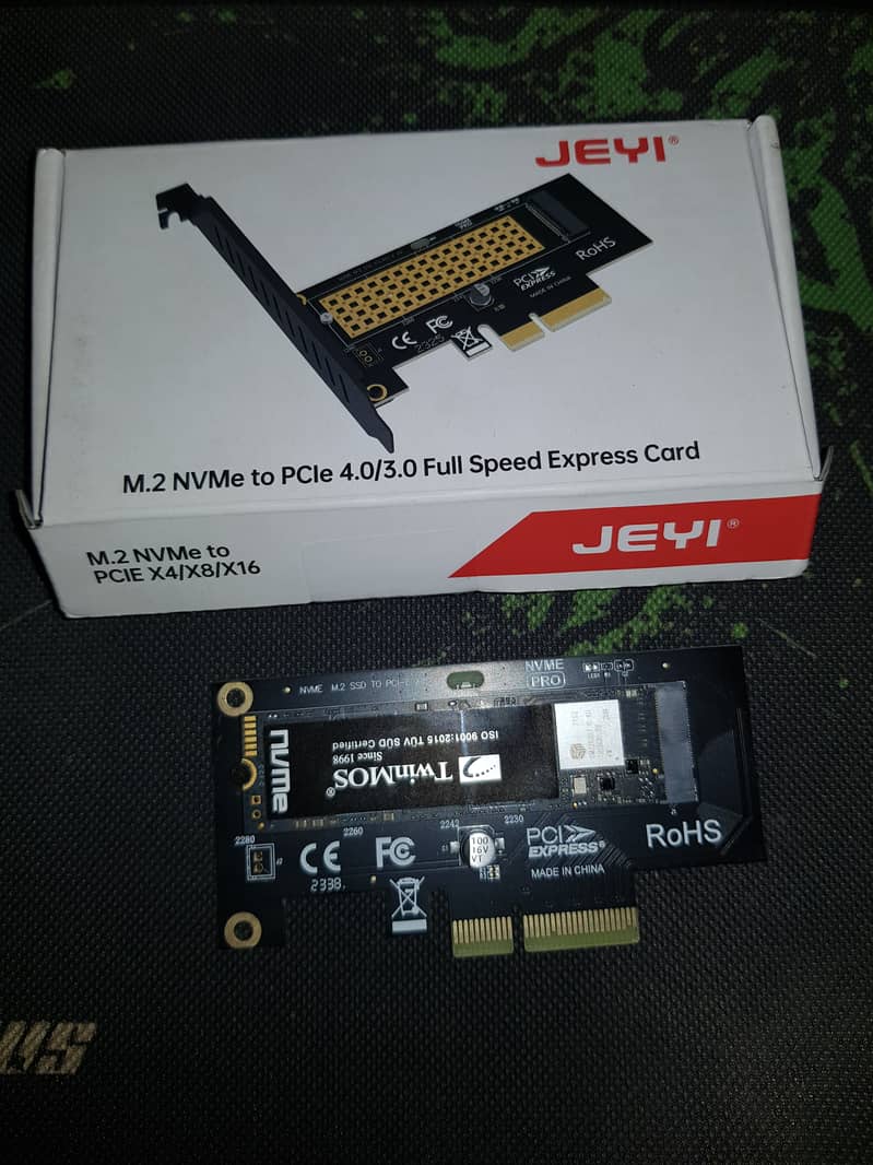 JEYI M. 2 NVME SSD to PCIE X4 Card, PCI-E GEN4 64Gbps Full Speed 2