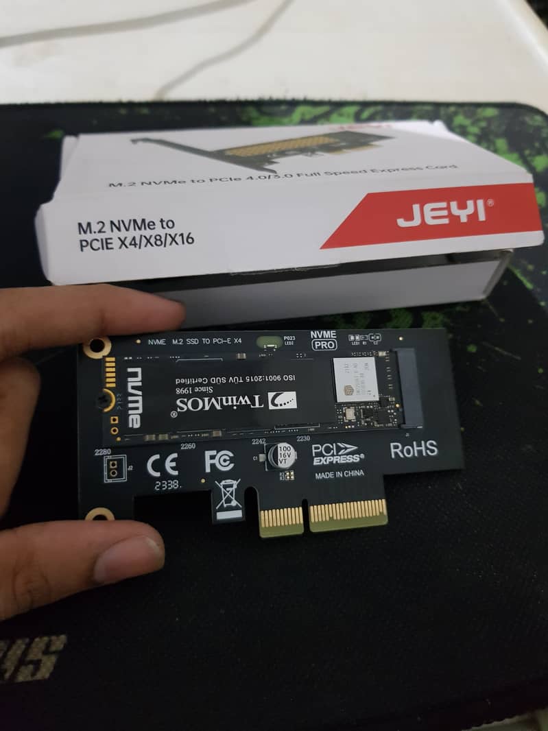 JEYI M. 2 NVME SSD to PCIE X4 Card, PCI-E GEN4 64Gbps Full Speed 5