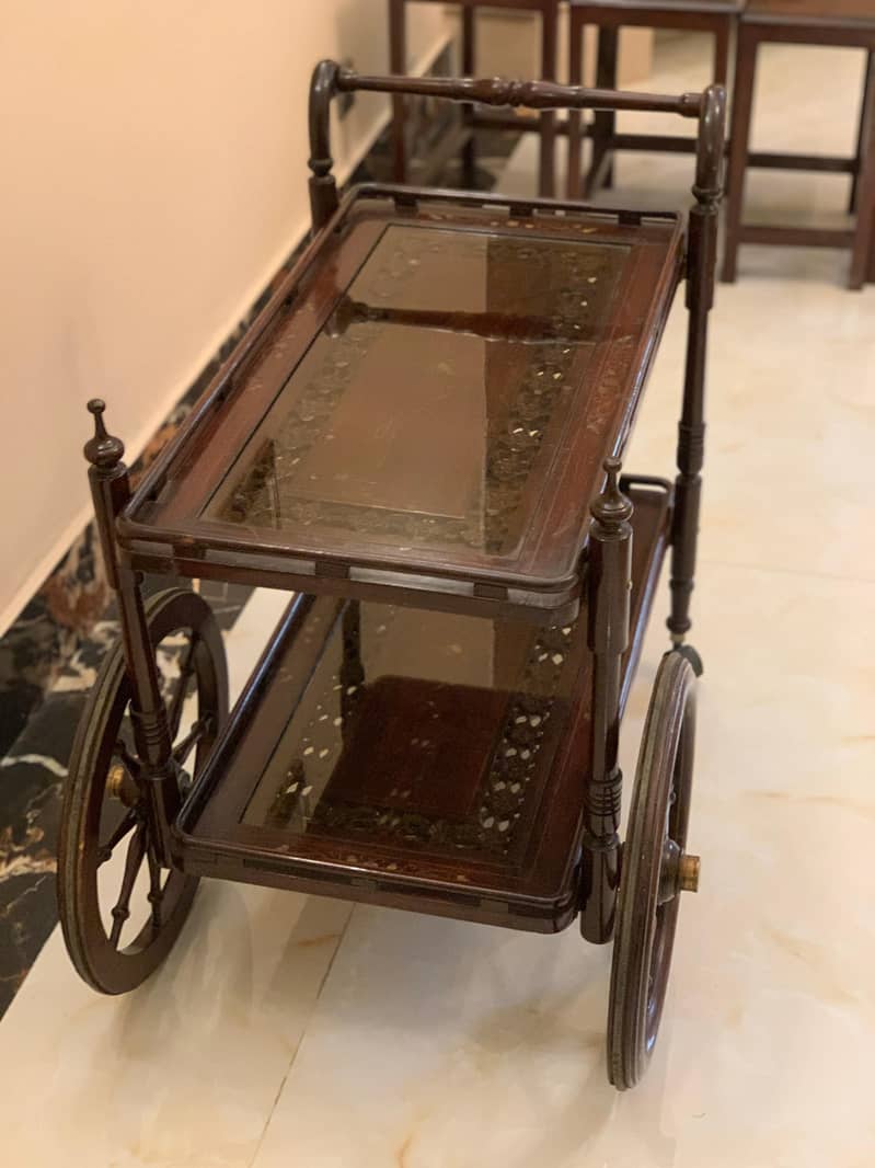 trolley | wooden trolley | tea trolley 0