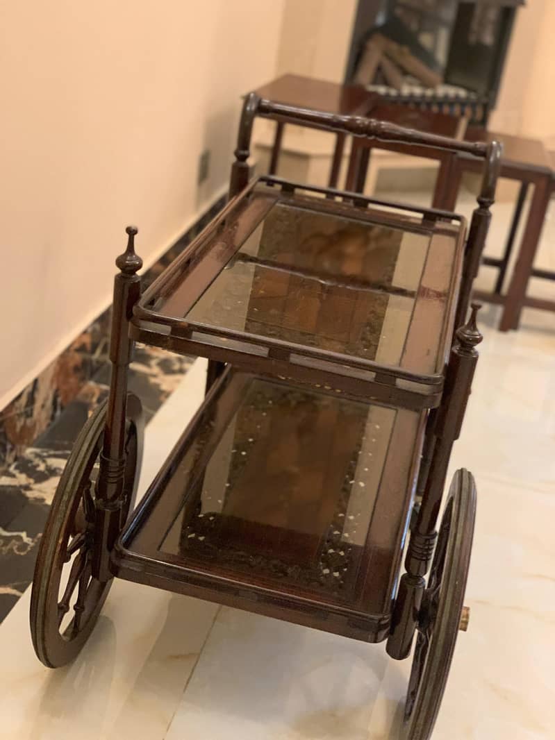 trolley | wooden trolley | tea trolley 1