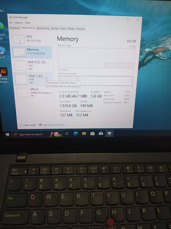 Lenovo i7, 8th generation, 512 gb NVme, 8 gb ram 13