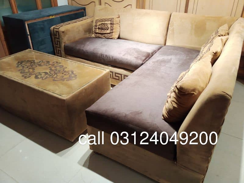 slightly used corner sofa  with tablecall 03124049100 0