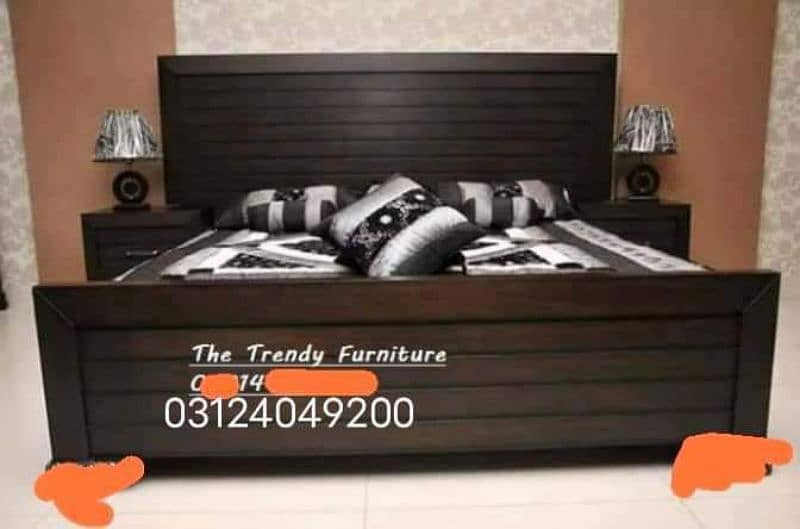 wooden bed set/side tables/dressing call 03124049200 0