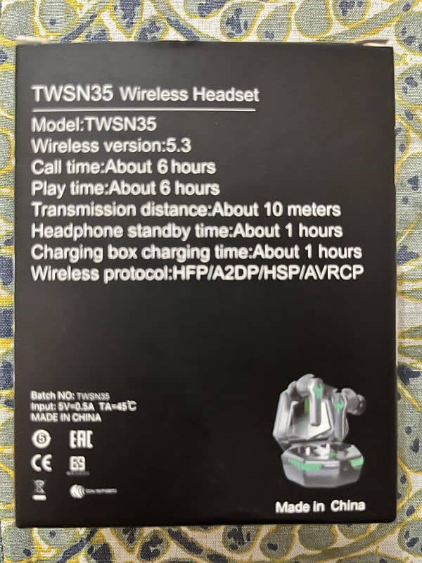 TWSN35 wireless headset (Gaming earbuds) 1