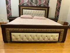 king size bed with 2 side tables ( without mattress)