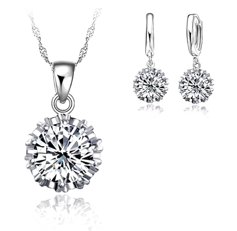 Elegant Zircon 925 Silver Jewelry Set for Women 1