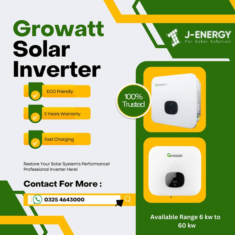 20 KW GROWATT ONGRID INVERTER/solarinverter/Withoutbattery/stock 0