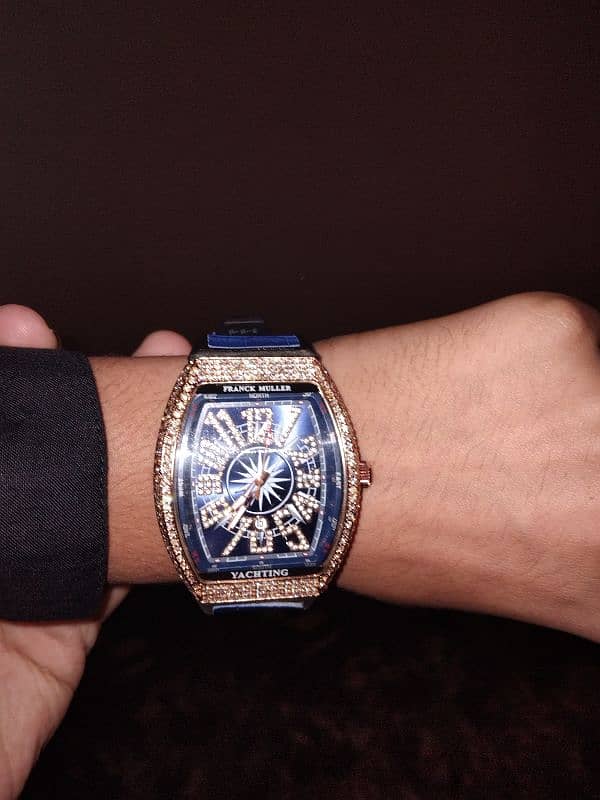 Rajab Butt style Franck Muller icy diamond watch great quality 0