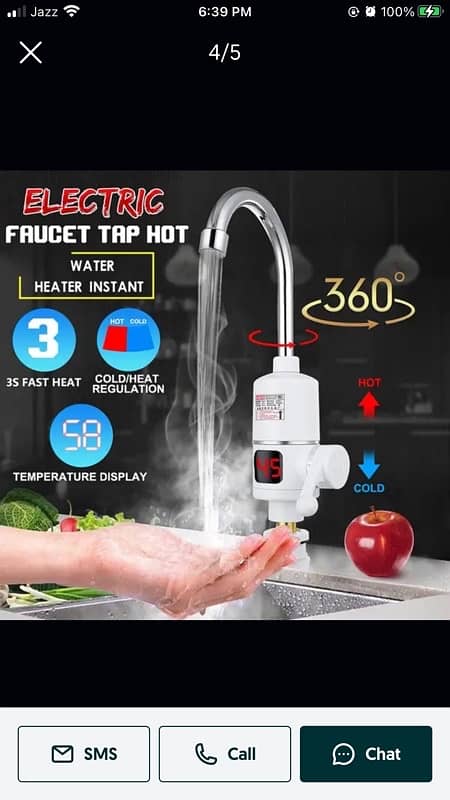 Instant hot water tap with head wash 2