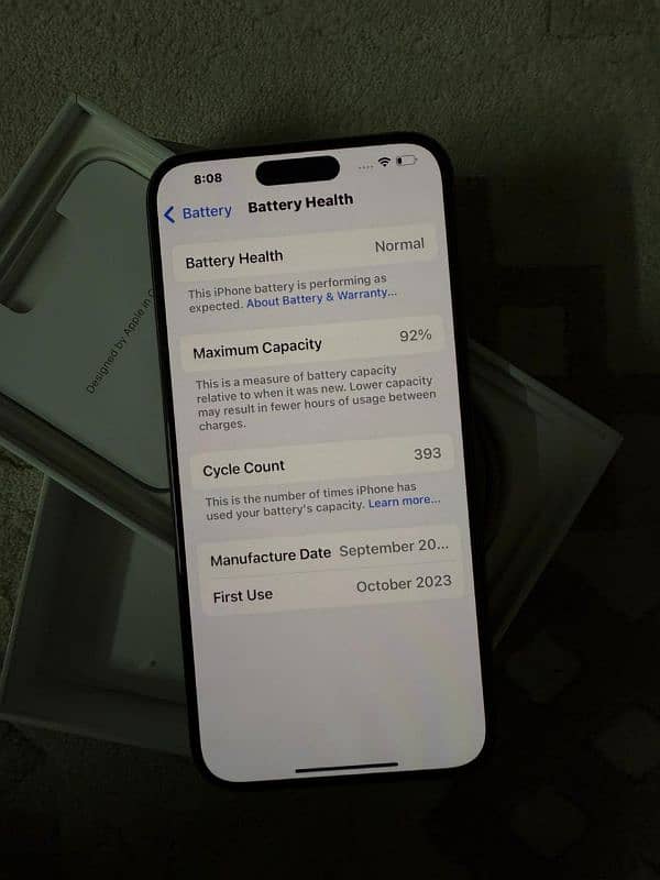 Iphone 15 pro max  hong kong model PTA approved 256gb Natural Titanium 7