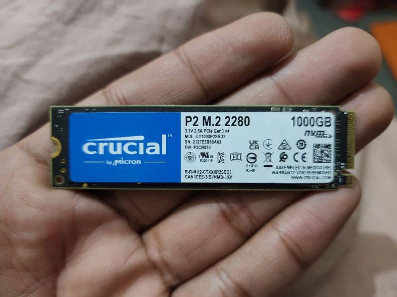 Crucial 1TB Nvme SSD laptop pulled out 0