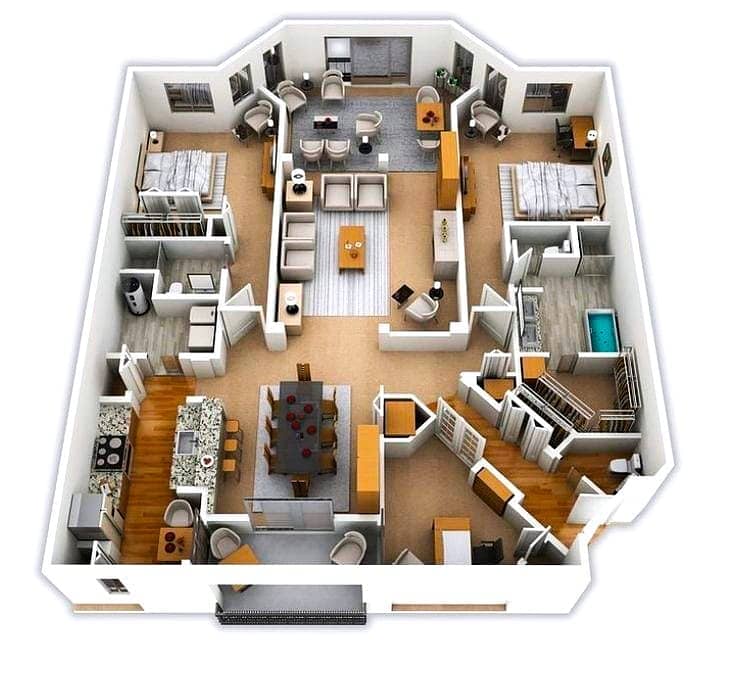 House map,(2D+3D) service,types of designs 3