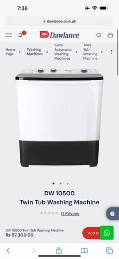 DW 10500 TWIN TUB washing machine