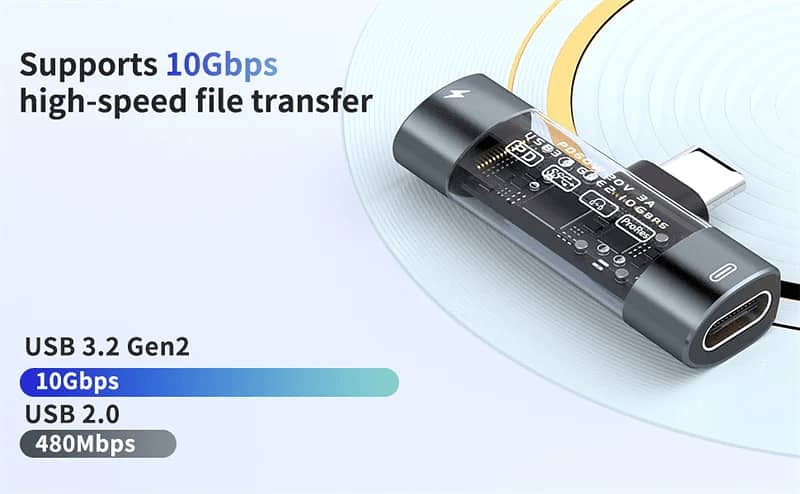 2 in 1 USB C Splitter Type C to Dual Type-C Charge Data Convert Cable 8