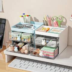 2-Tier Drawer Desk Organizer with Pen Holder