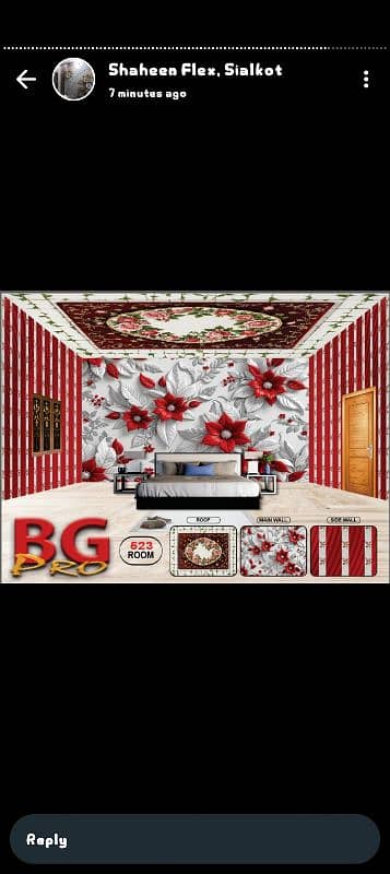 3D flex wallpaper and selling palling 16