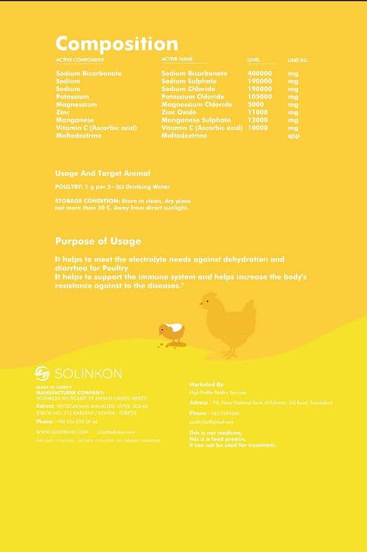 Electrosol 100% additive natural feed for cattle and poultry. 1