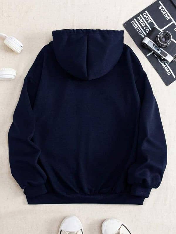 premium hoodie fleece hoodie for man_ Plain blue comfort 0