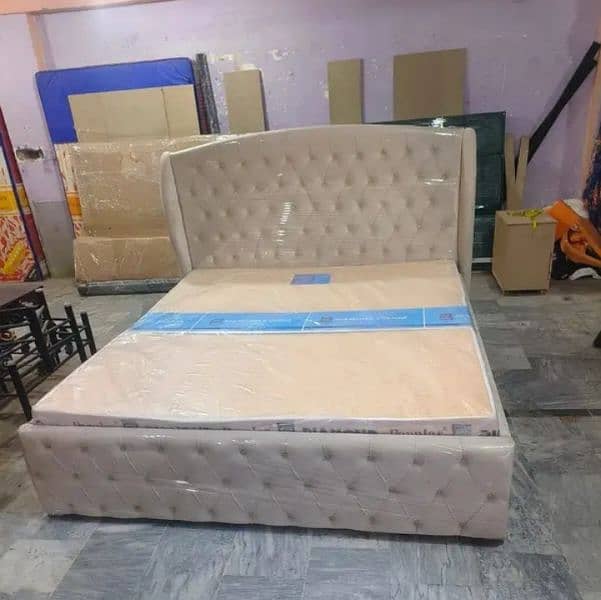 Double bed, poshish bed, side table dressing table, bed 2